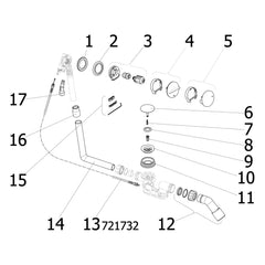 Onderdelentekening Viega Multiplex Trio badafvoer 6161.52 onderdelen (vanaf 2015)