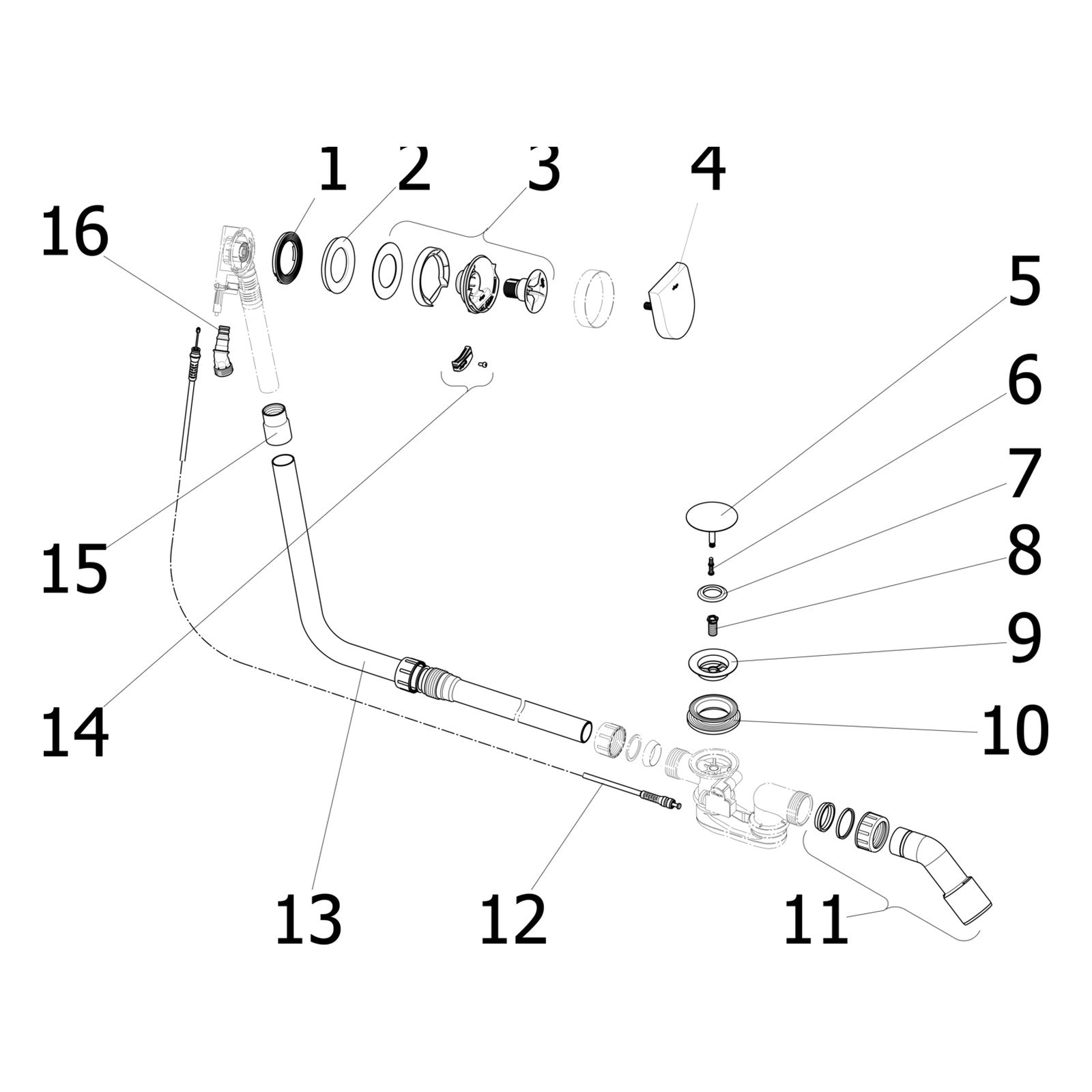 Onderdelentekening Viega Multiplex Trio badafvoer 6170.12 Visign MT9 onderdelen (vanaf 2015)
