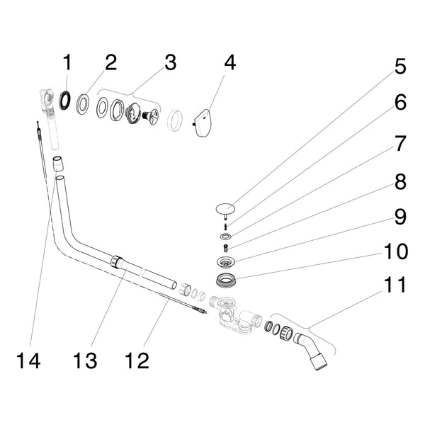 Onderdelentekening Viega Multiplex badafvoer 6171.12 Visign M9 onderdelen (vanaf 2015)