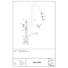 Vola 090V uitloop onderdelentekening
