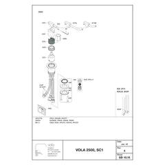 Vola 2500 onderdelentekening (SB 10.15 rev. 4, 2023)