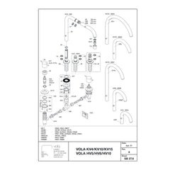 Vola KV4 onderdelentekening (SB 27.6 rev. 4, 2021)