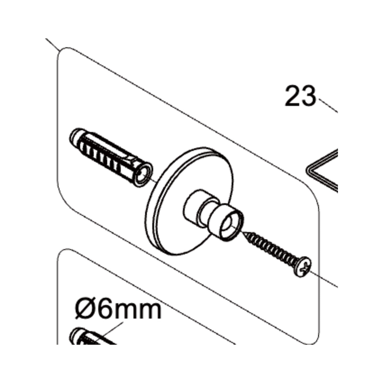 Vola wandbevestigingsset VR728 (uit onderdelentekening)