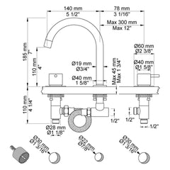 Vola KV10 maattekening
