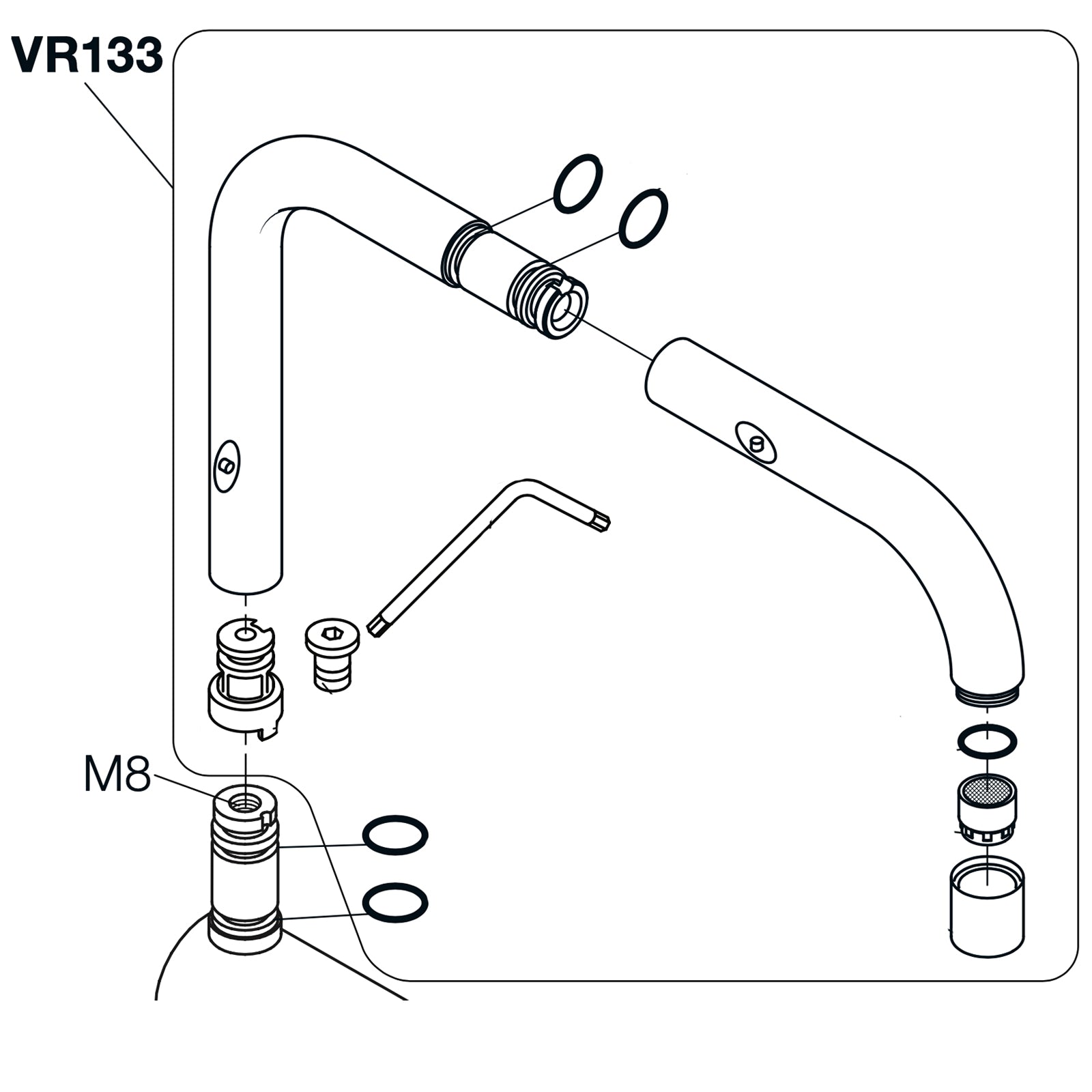VOLA complete uitloop KV1/KV8 div. lengtes van 1997-2012 VR133