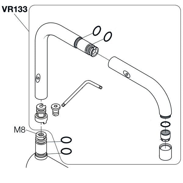 VOLA complete uitloop KV1/KV8 div. lengtes van 1997-2012 VR133