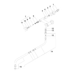 Onderdelentekening Dornbracht Tara wandkraan met uittrekbare uitloop 31151892 met positienummers