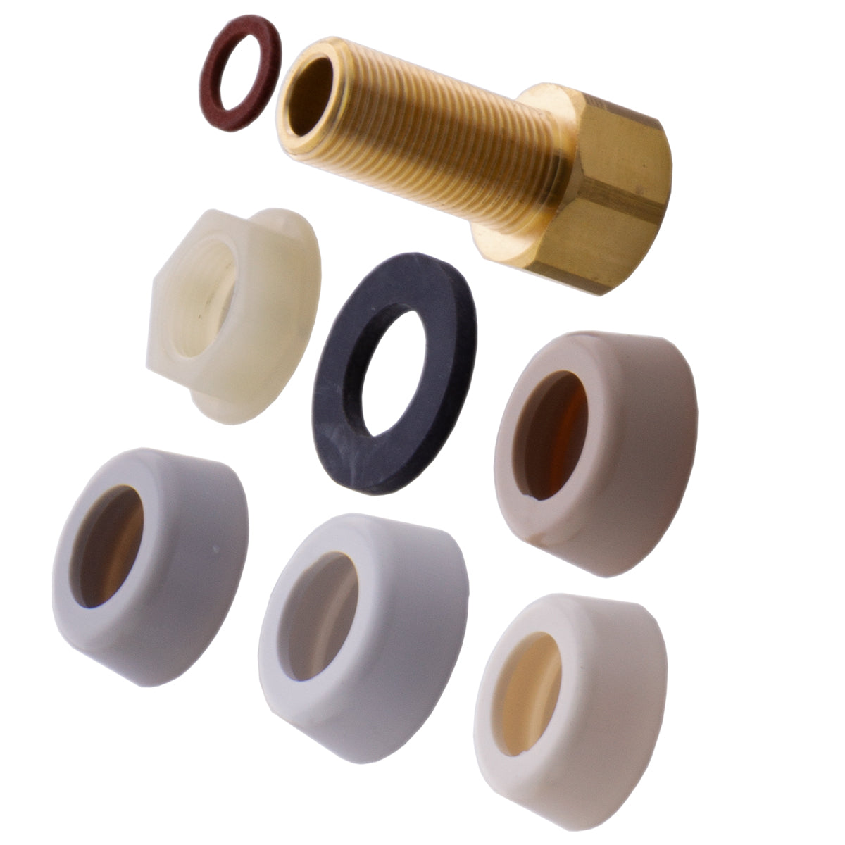 Through Float Wisa Connection piece / feed-through Float valve 3/8bu x 1/2bi with nu