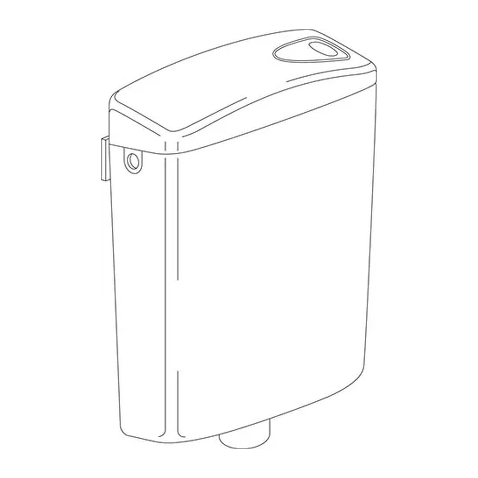 Wisa 300 pneumatisch (zonder knop en valpijpbocht) wit - maattekening