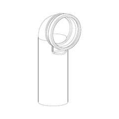 Wisa Afvoerbocht PE 90 x 90 mm (zonder afdichtring) (uitsnede tekening)