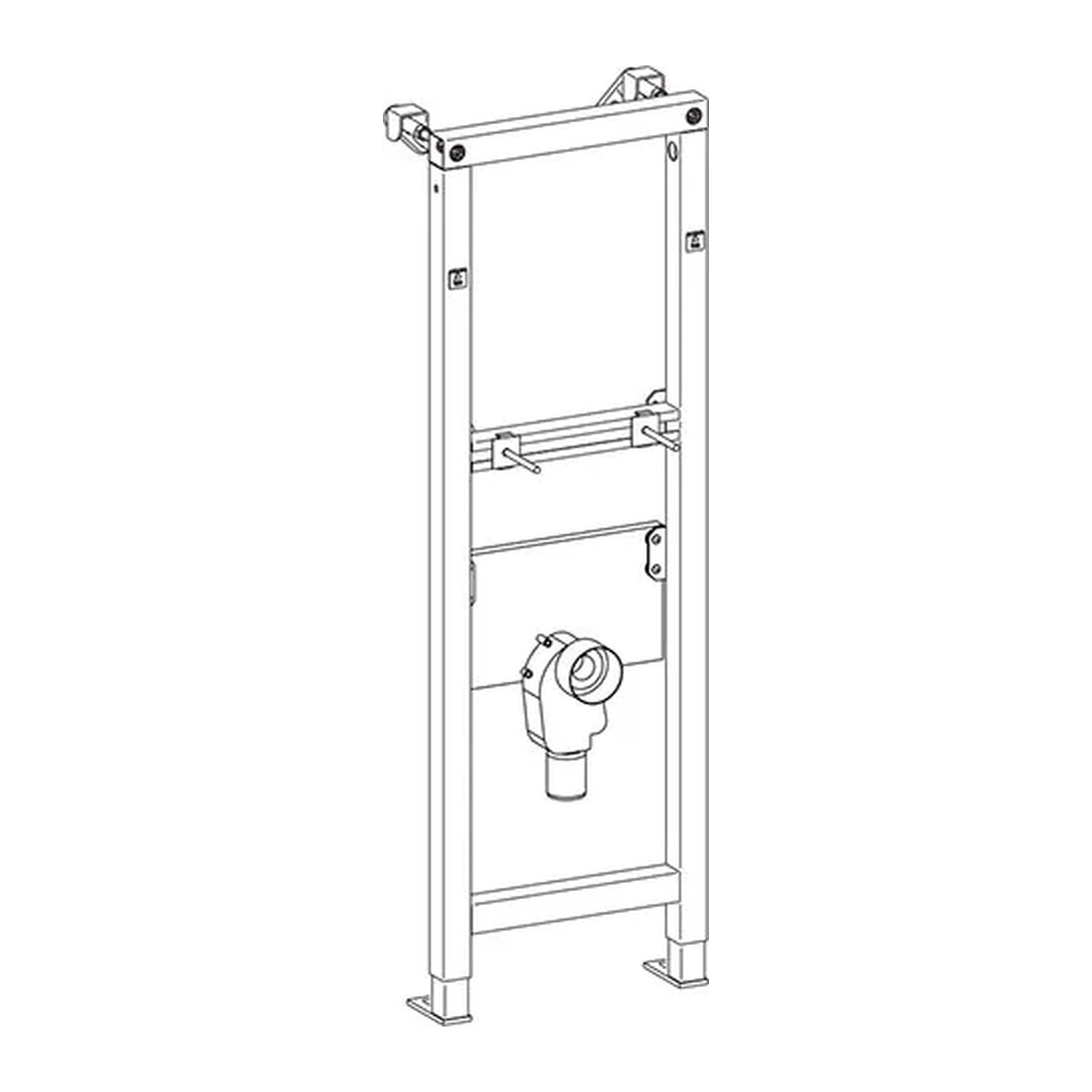 Wisa XS Wastafel element met inbouwsifon - maattekening