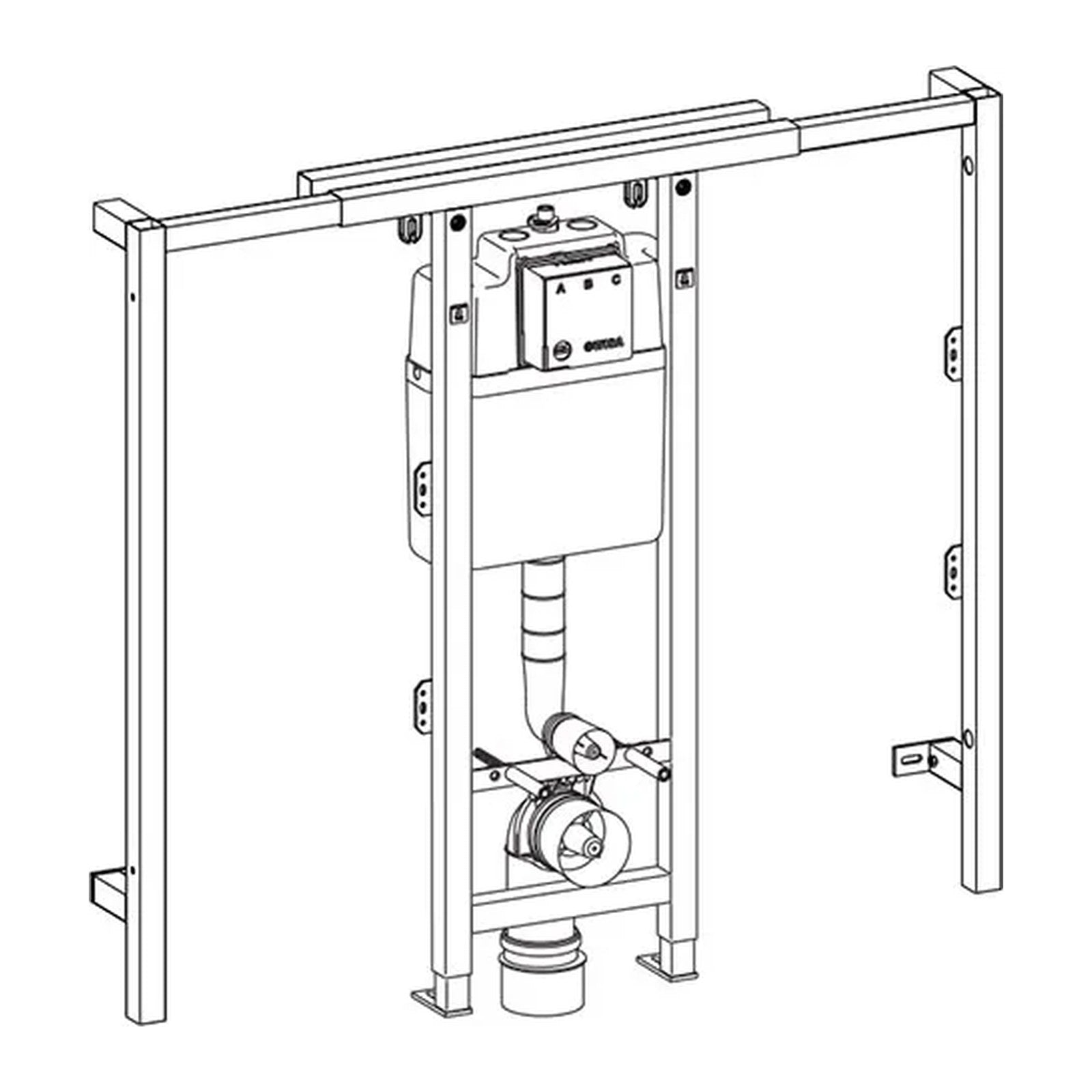 Wisa XS-L WC front 118 cm - maattekening
