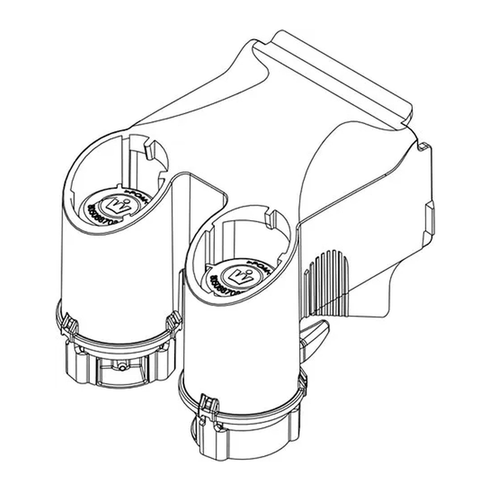 Wisa Pneumatische hefboom DFF met haken WISA XS/XT - maattekening