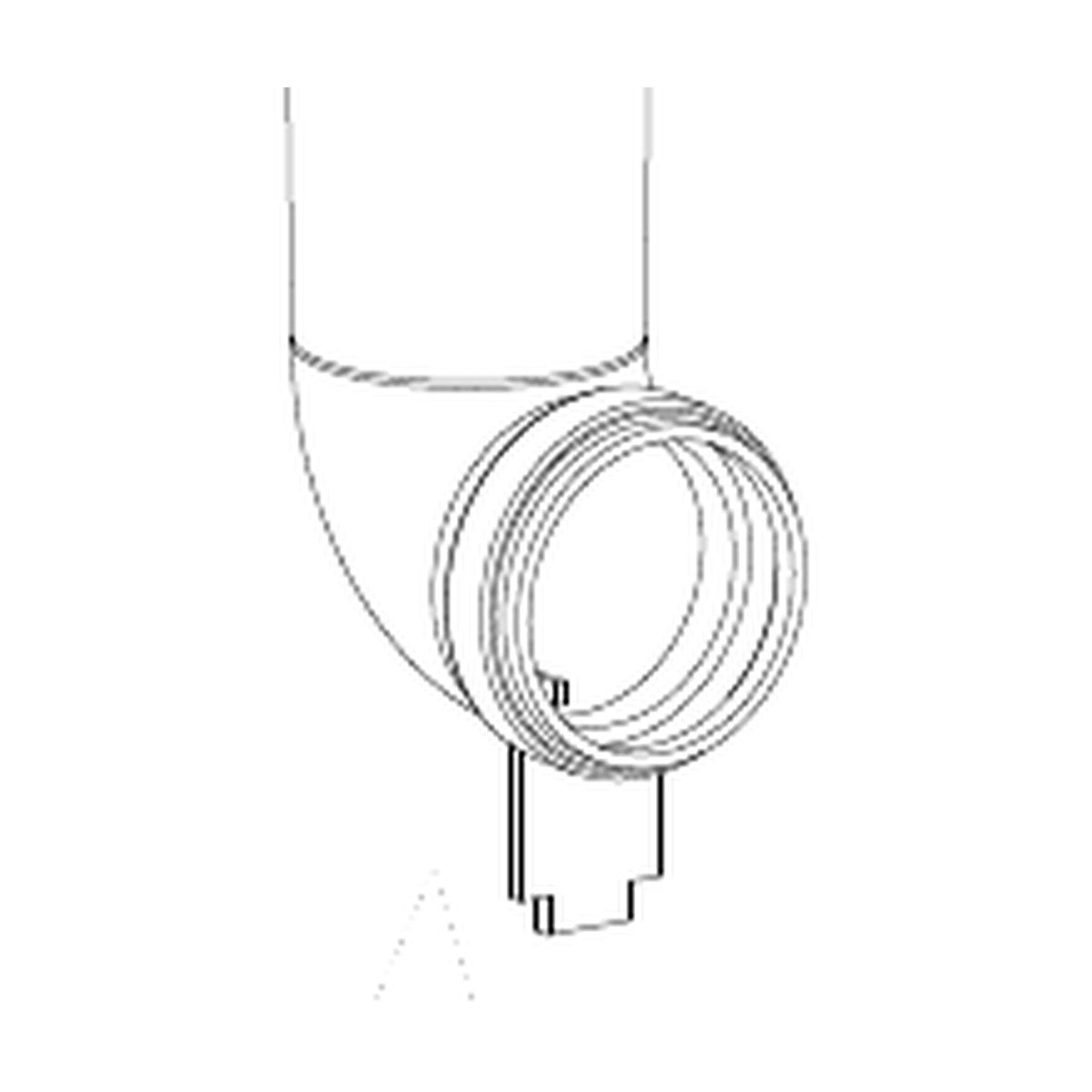 Wisa Valpijpbocht met lip L=195 mm (uitsnede tekening)