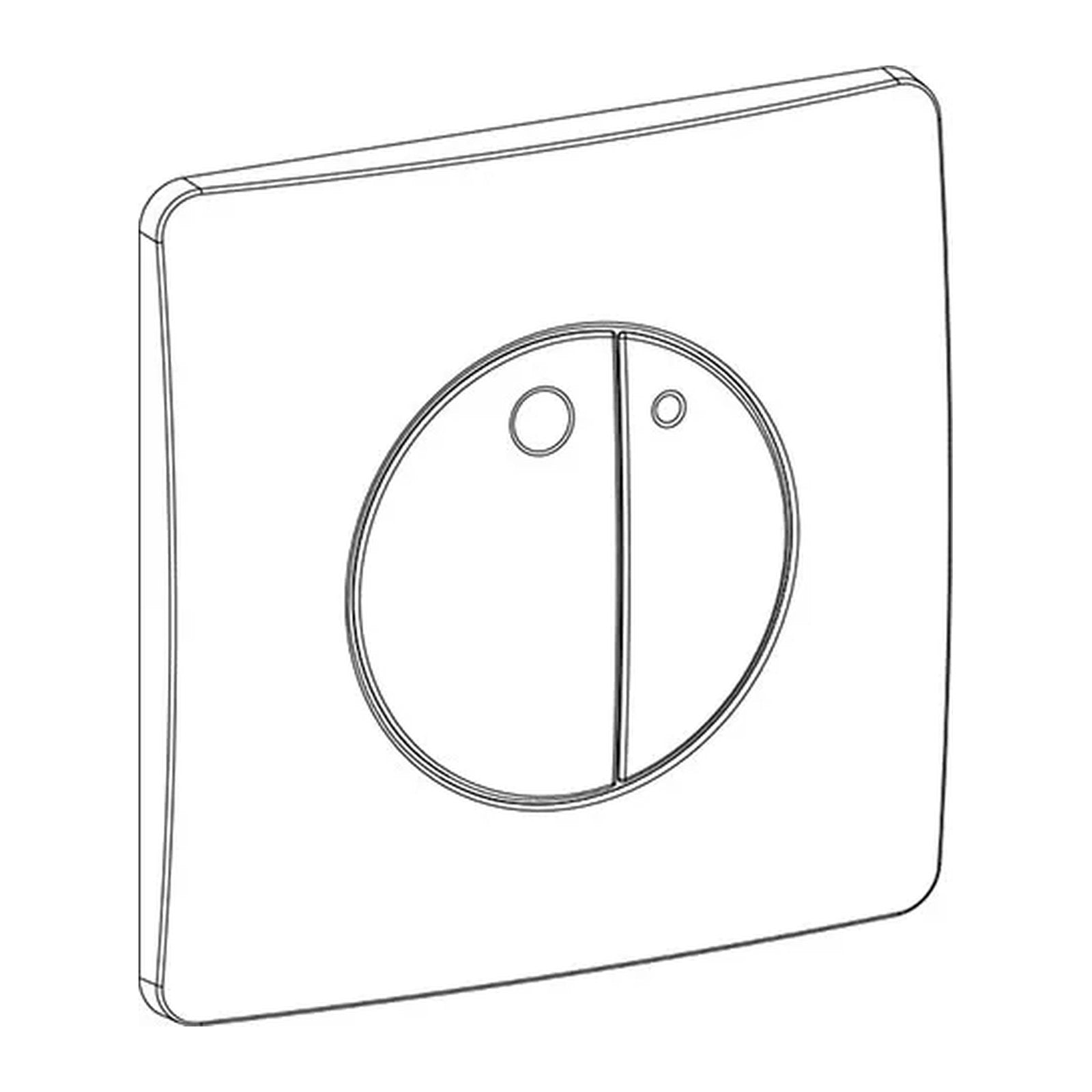 Wisa Quadro Bedieningspaneel Gaia DF glanschroom - maattekening