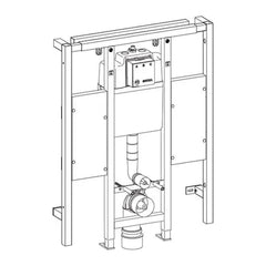 Wisa XS-L WC front 118 cm met steunbeugelelementen - maattekening