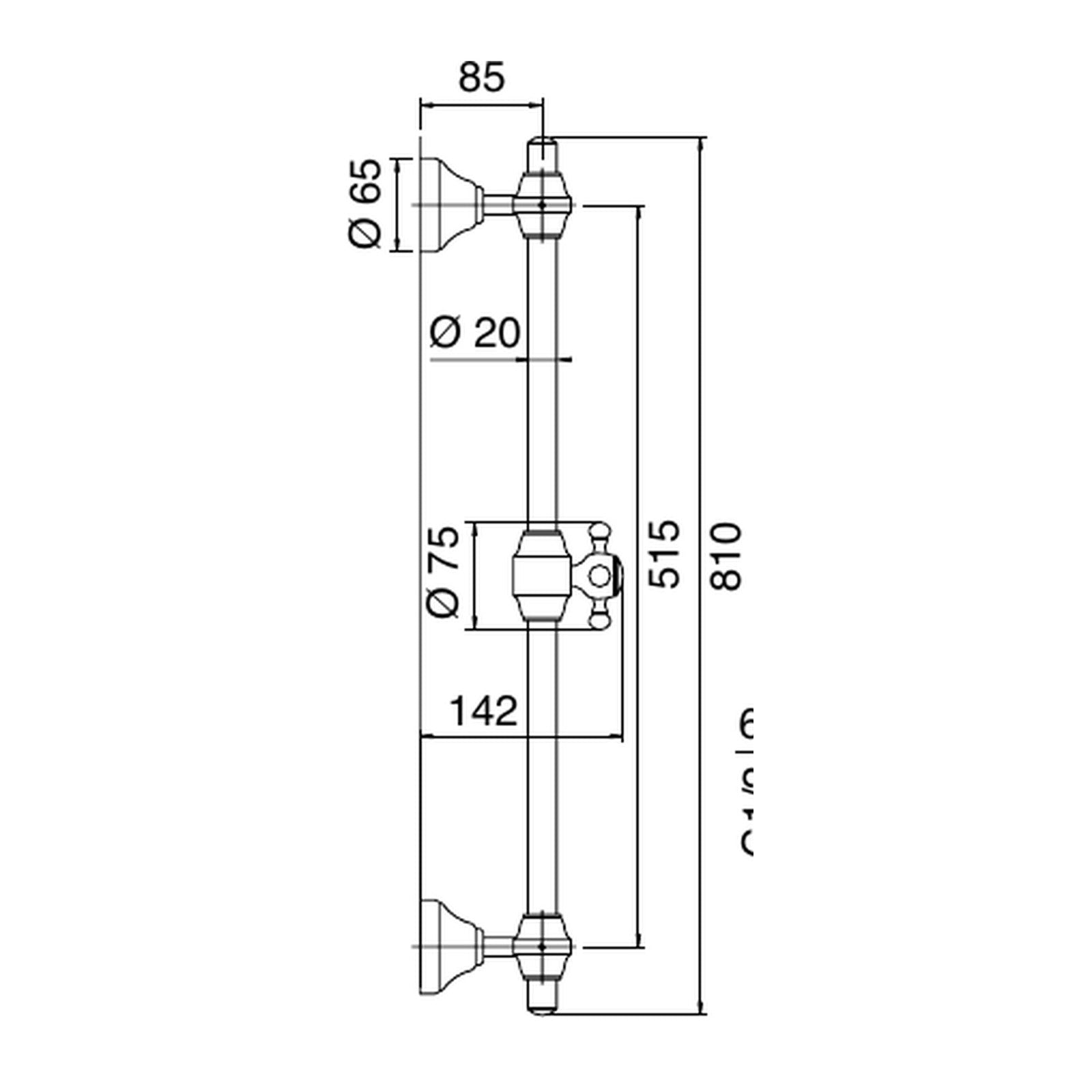 Maattekening Zazzeri Kent glijstang 5500A419A00