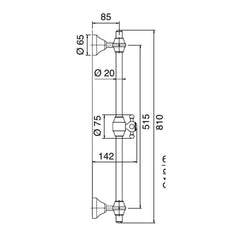 Maattekening Zazzeri Kent glijstang 5500A419A00