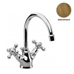 Zazzeri 800/802 1-gats wastafelkraan met draaibare uitloop gebruineerd