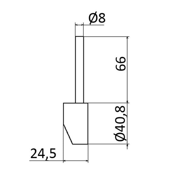NewForm XT greep inclusief stopje + borgschroef Chroom Artikelnummer N17350.21