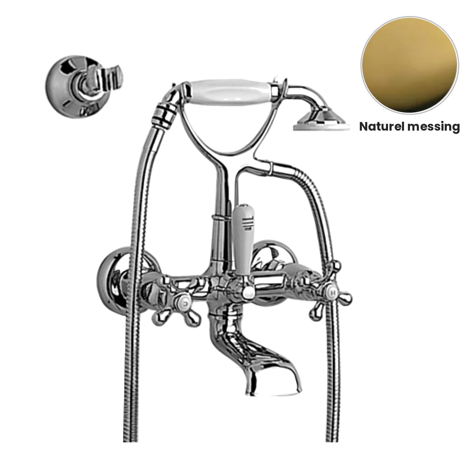 Zazzeri 800/802 Victoria badkraan met handdouche naturel messing