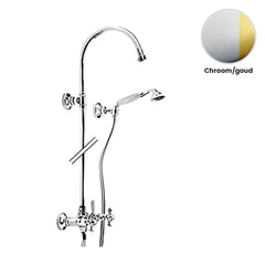Zazzeri 800/802 opbouw douchesysteem N610 met handdouche, zonder hoofddouche chroom/goud