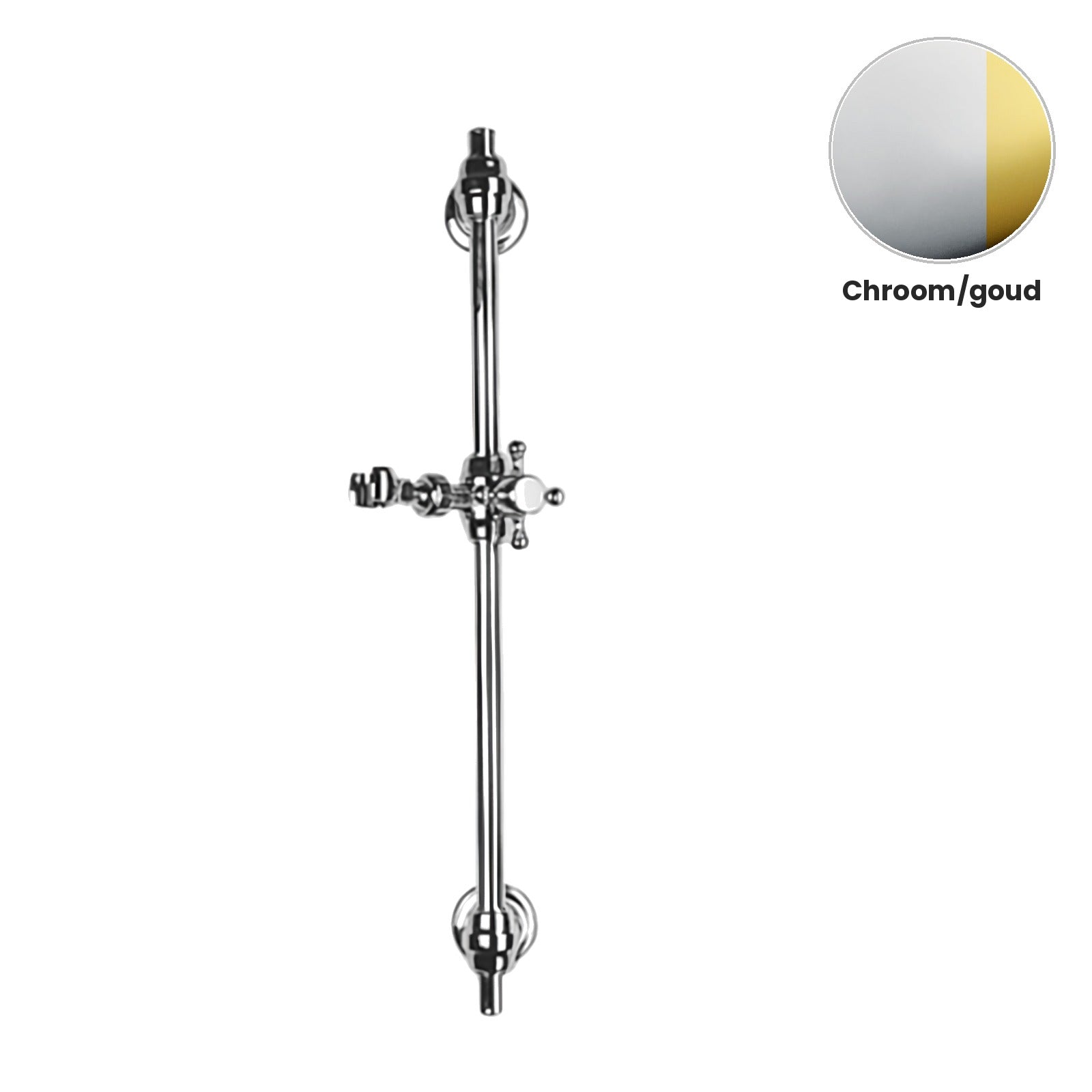Zazzeri Kent glijstang 810 mm met schuifhouder 5500A419A00 – Chroom/goud