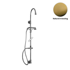 Zazzeri 802 douchestang met douchearm, handdouche en omsteller 2900M612A00 – Naturel messing
