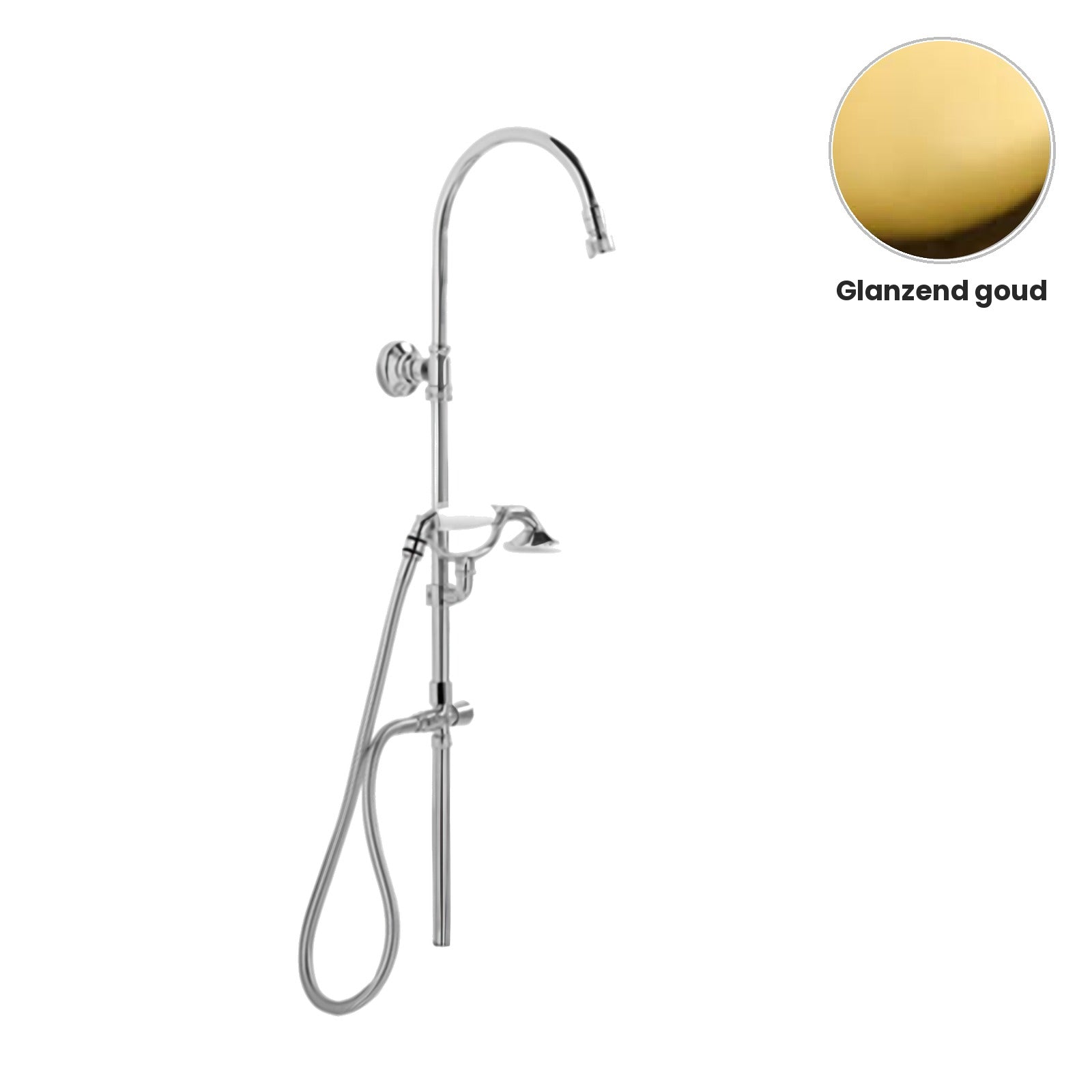 Zazzeri 800 / Kent douchestang met douchearm, handdouche en omsteller 29000611A00 – Glanzend goud