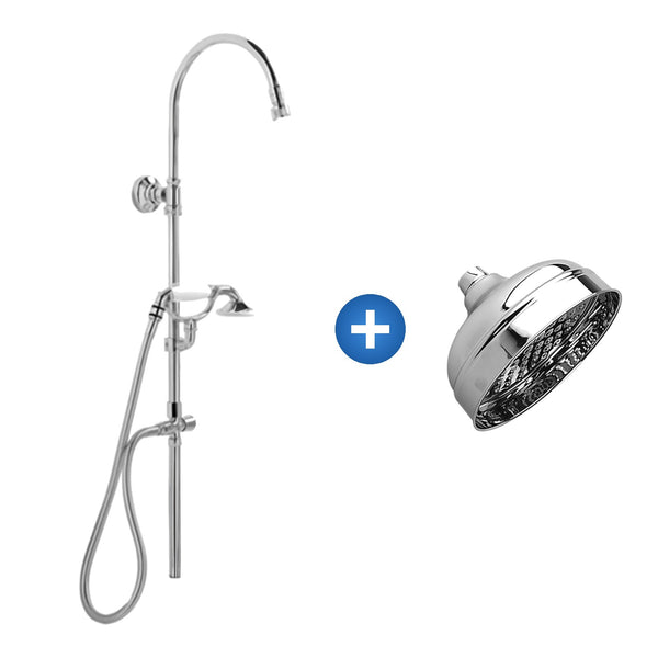 Zazzeri 800 / Kent douchecombinatie met hoofddouche Ø 150 mm en handdouche – Chroom