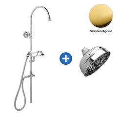 Zazzeri 800 / Kent douchecombinatie met hoofddouche Ø 150 mm en handdouche – Glanzend goud