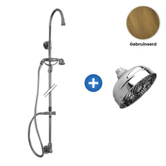Zazzeri 802 douchecombinatie met hoofddouche Ø 150 mm en handdouche – Gebruineerd