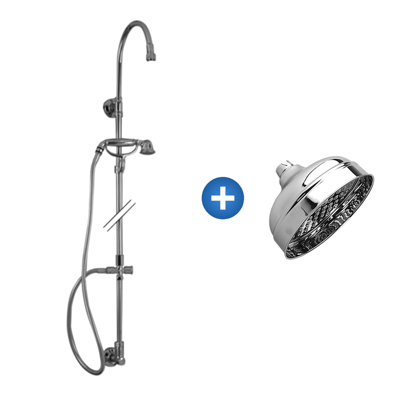 Zazzeri 802 douchecombinatie met hoofddouche Ø 150 mm en handdouche – Chroom