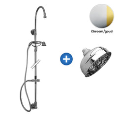 Zazzeri 802 douchecombinatie met hoofddouche Ø 150 mm en handdouche – Chroom/goud