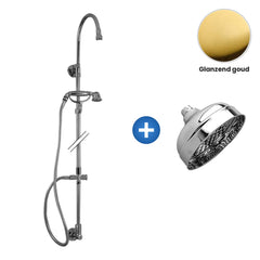 Zazzeri 802 douchecombinatie met hoofddouche Ø 150 mm en handdouche – Glanzend goud