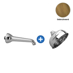 Zazzeri douchearm 180 mm met hoofddouche Ø 150 mm – Gebruineerd