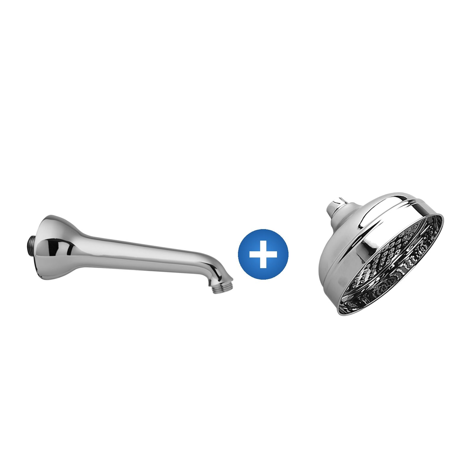Zazzeri douchearm 180 mm met hoofddouche Ø 150 mm – Chroom