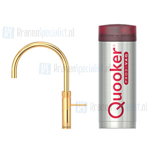 Quooker Fusion Round  3-in-1 kraan Goud incl Pro3 VAQ E 1600W boiler