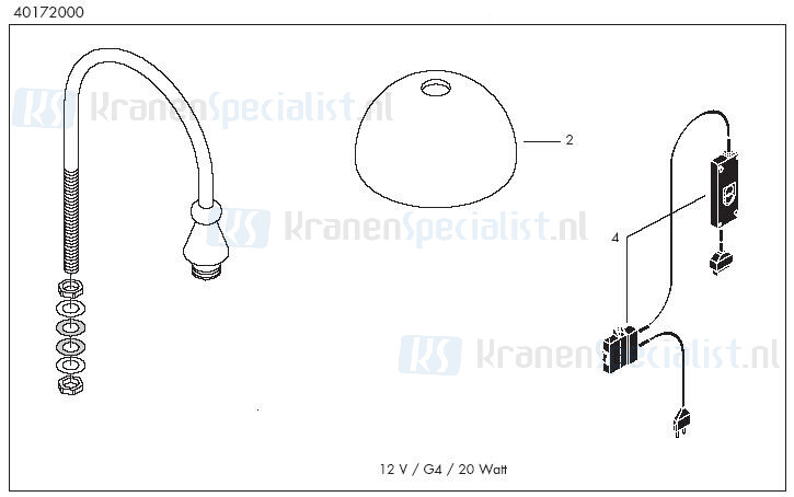 HansGrohe Accessoires Lamp productiejaar 05/93 - 07/01 40172000