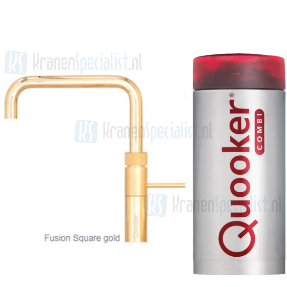Quooker Fusion Square  3-in-1 kraan Goud incl Combi Plus E 2200W boiler