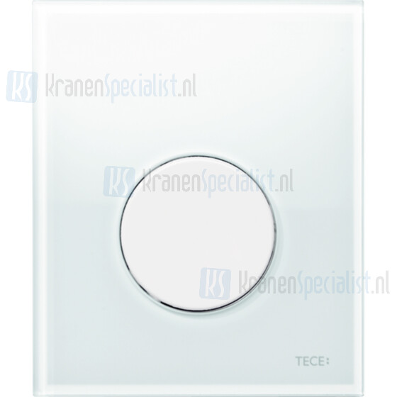 TECE loop urinoir bedieningsplaat glas zuiver wit, toets wit