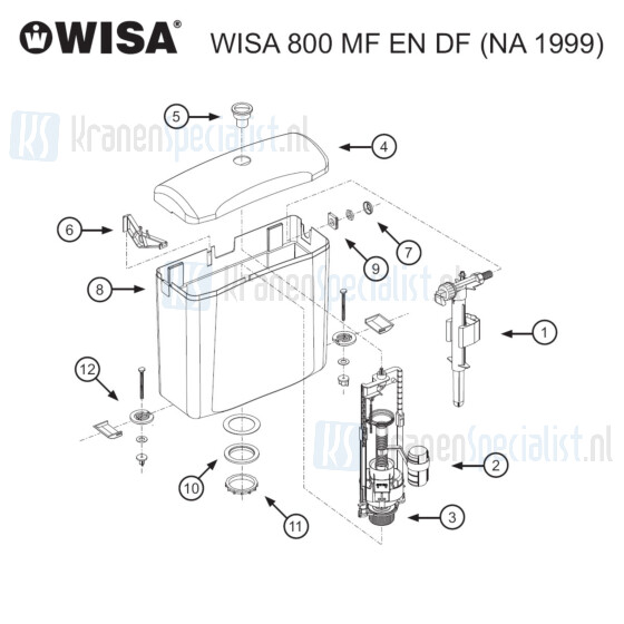 Wisa Onderdelen WISA 800 MF en DF (NA 1999) 8050425760