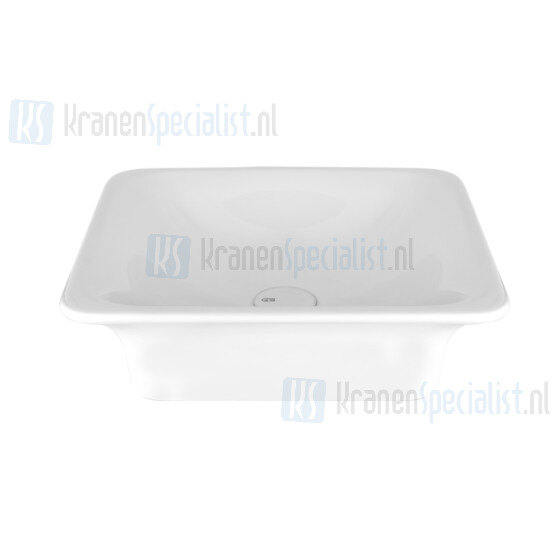 Gessi Ispa Sanitari Opbouw wastafel wit zonder overflow inclusief witte waste. White Europe Ceramic Artikelnummer 42001.518