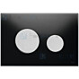 TECE loop wc-bedieningsplaat van glas zwart, toetsen mat chroom