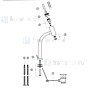 Gessi Onderdelen Font 1-gats wastafelkraan joystick verhoogd m. waste Chroom / Inox 14204.031 / 14204.142